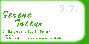 ferenc tollar business card